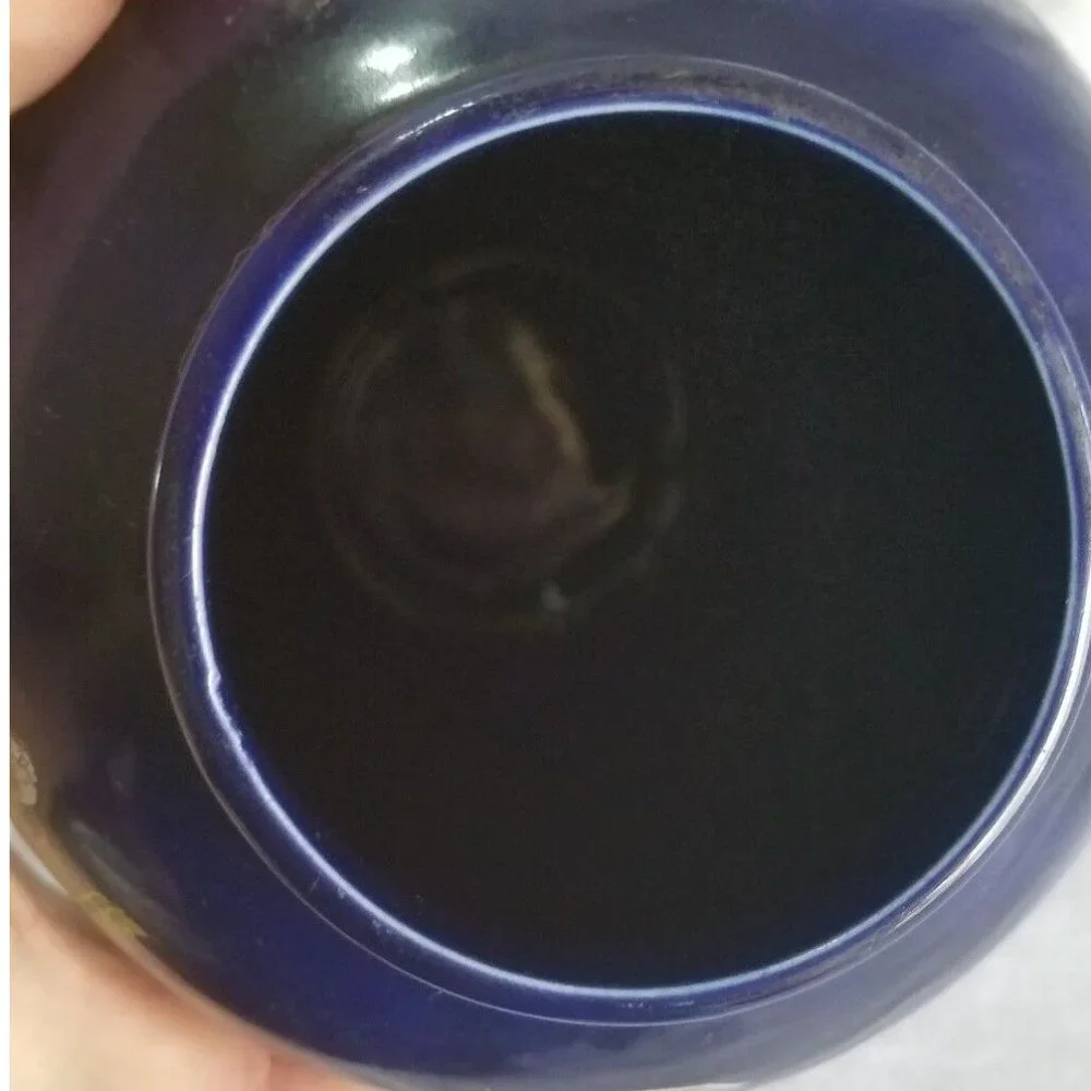 VTG JAPAN Cobalt Blue & Gold Pheasant Porcelain Ginger Jar Vase 6